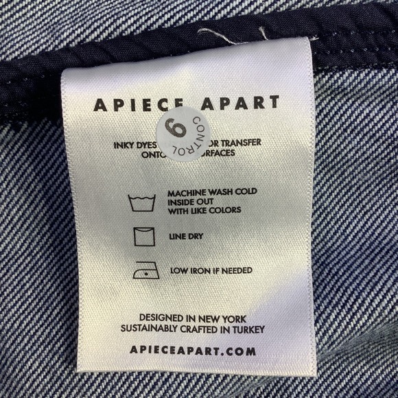 Apiece Apart Franke Swing Jacket Blue Denim Button Front Size Small Womens NWT - Picture 8 of 14